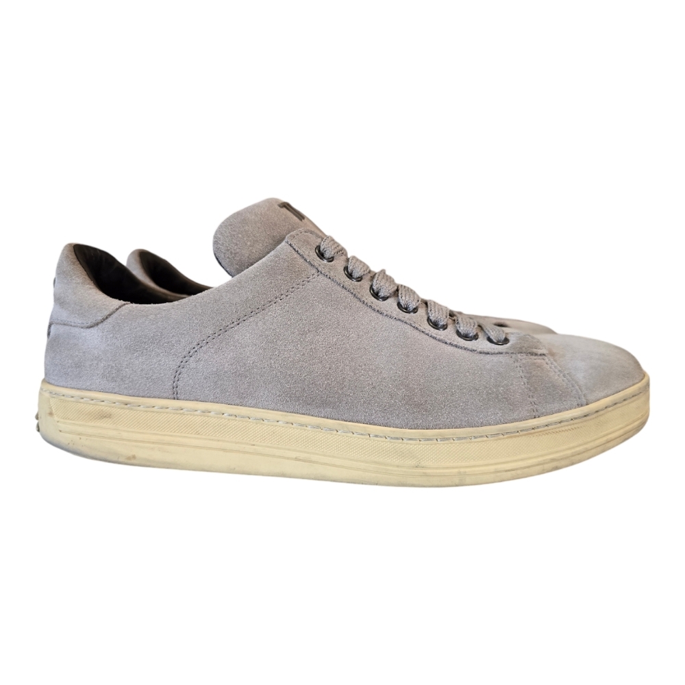Tom Ford Grey Suede Russell Low Top Sneakers